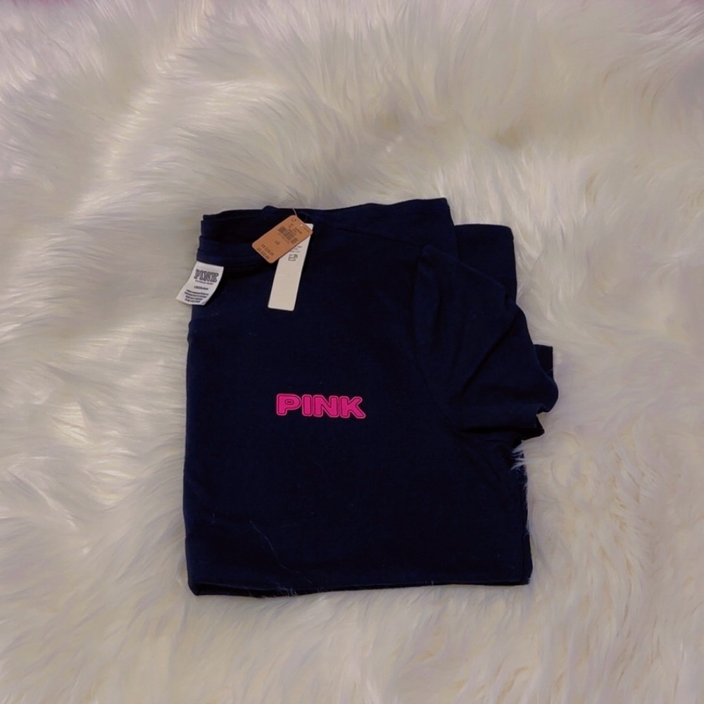 Pink Logo Black T-Shirt